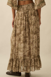 Well Beloved Floral Chiffon Drop-Waist Maxi Skirt - ShopPromesa
