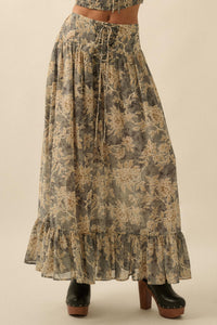 Well Beloved Floral Chiffon Drop-Waist Maxi Skirt - ShopPromesa