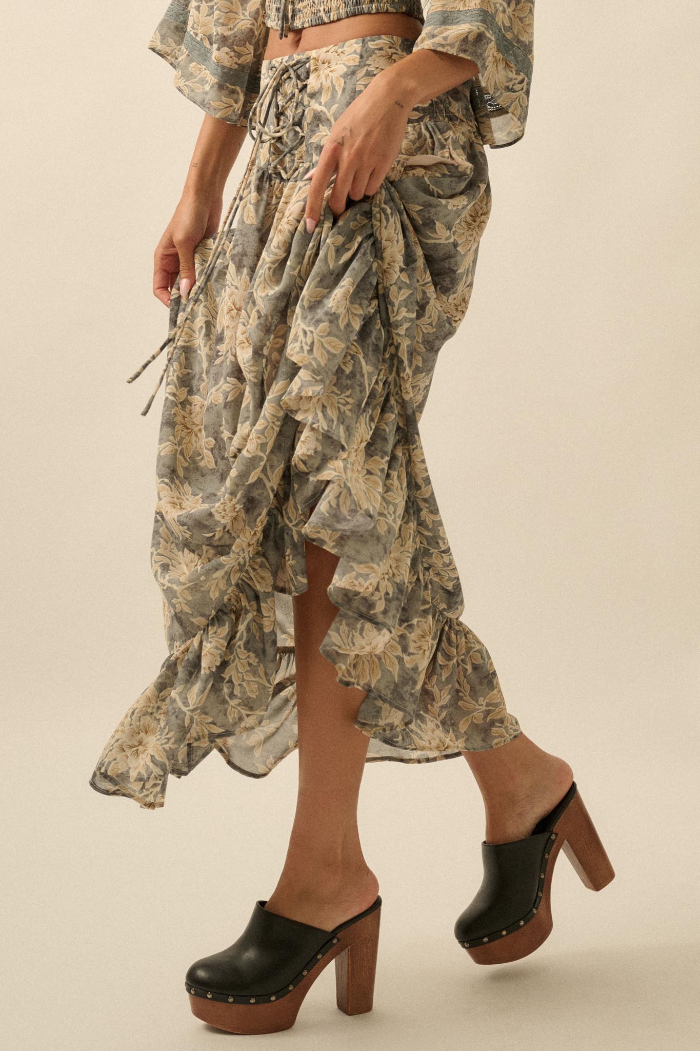 Well Beloved Floral Chiffon Drop-Waist Maxi Skirt - ShopPromesa