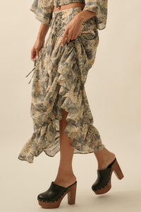 Well Beloved Floral Chiffon Drop-Waist Maxi Skirt - ShopPromesa