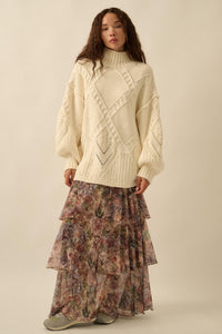 Dream Valley Floral Mesh Tiered Ruffle Maxi Skirt - ShopPromesa