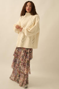 Dream Valley Floral Mesh Tiered Ruffle Maxi Skirt - ShopPromesa