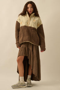 Oh So Soft Vegan Suede High-Low Ruffle Maxi Skirt - ShopPromesa