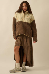 Oh So Soft Vegan Suede High-Low Ruffle Maxi Skirt - ShopPromesa