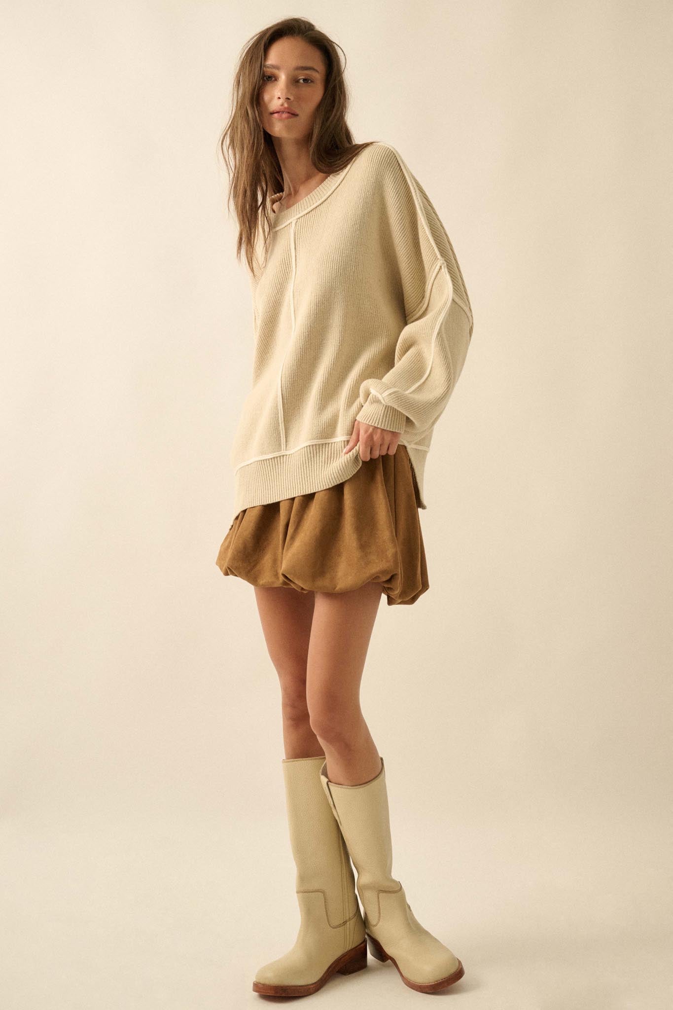 Soft Focus Vegan Suede Bubble Mini Skirt - ShopPromesa