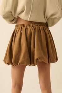 Soft Focus Vegan Suede Bubble Mini Skirt - ShopPromesa