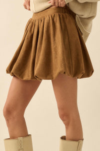 Soft Focus Vegan Suede Bubble Mini Skirt - ShopPromesa