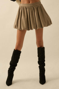 Soft Focus Vegan Suede Bubble Mini Skirt - ShopPromesa