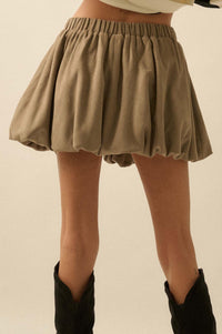 Soft Focus Vegan Suede Bubble Mini Skirt - ShopPromesa