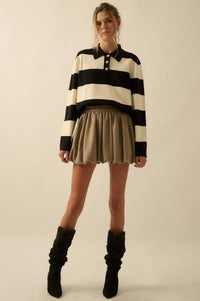 Soft Focus Vegan Suede Bubble Mini Skirt - ShopPromesa