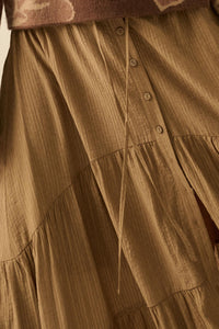 Love You So Button-Front Tiered Ruffle Maxi Skirt - ShopPromesa