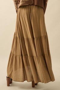 Love You So Button-Front Tiered Ruffle Maxi Skirt - ShopPromesa