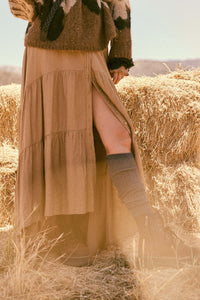 Love You So Button-Front Tiered Ruffle Maxi Skirt - ShopPromesa