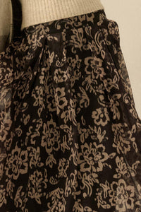 Blooming Grace Floral Organza Circle Midi Skirt - ShopPromesa