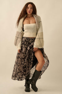 Blooming Grace Floral Organza Circle Midi Skirt - ShopPromesa