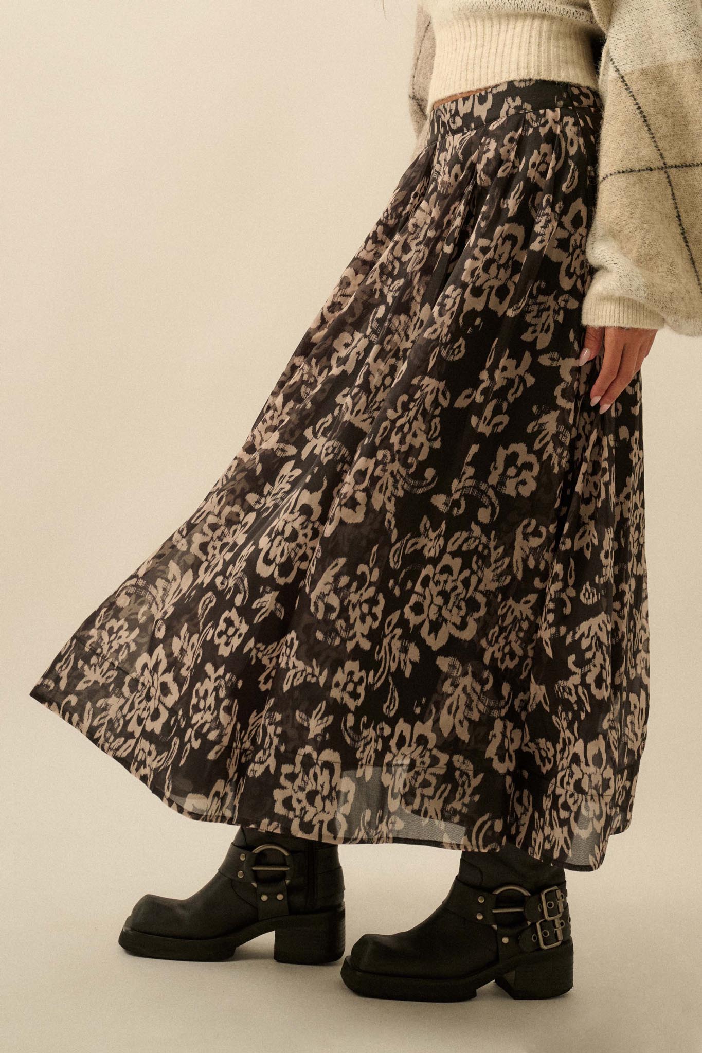 Blooming Grace Floral Organza Circle Midi Skirt - ShopPromesa