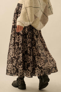 Blooming Grace Floral Organza Circle Midi Skirt - ShopPromesa