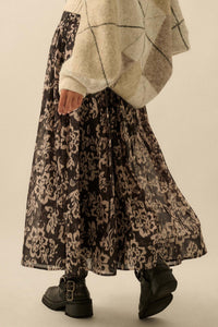 Blooming Grace Floral Organza Circle Midi Skirt - ShopPromesa