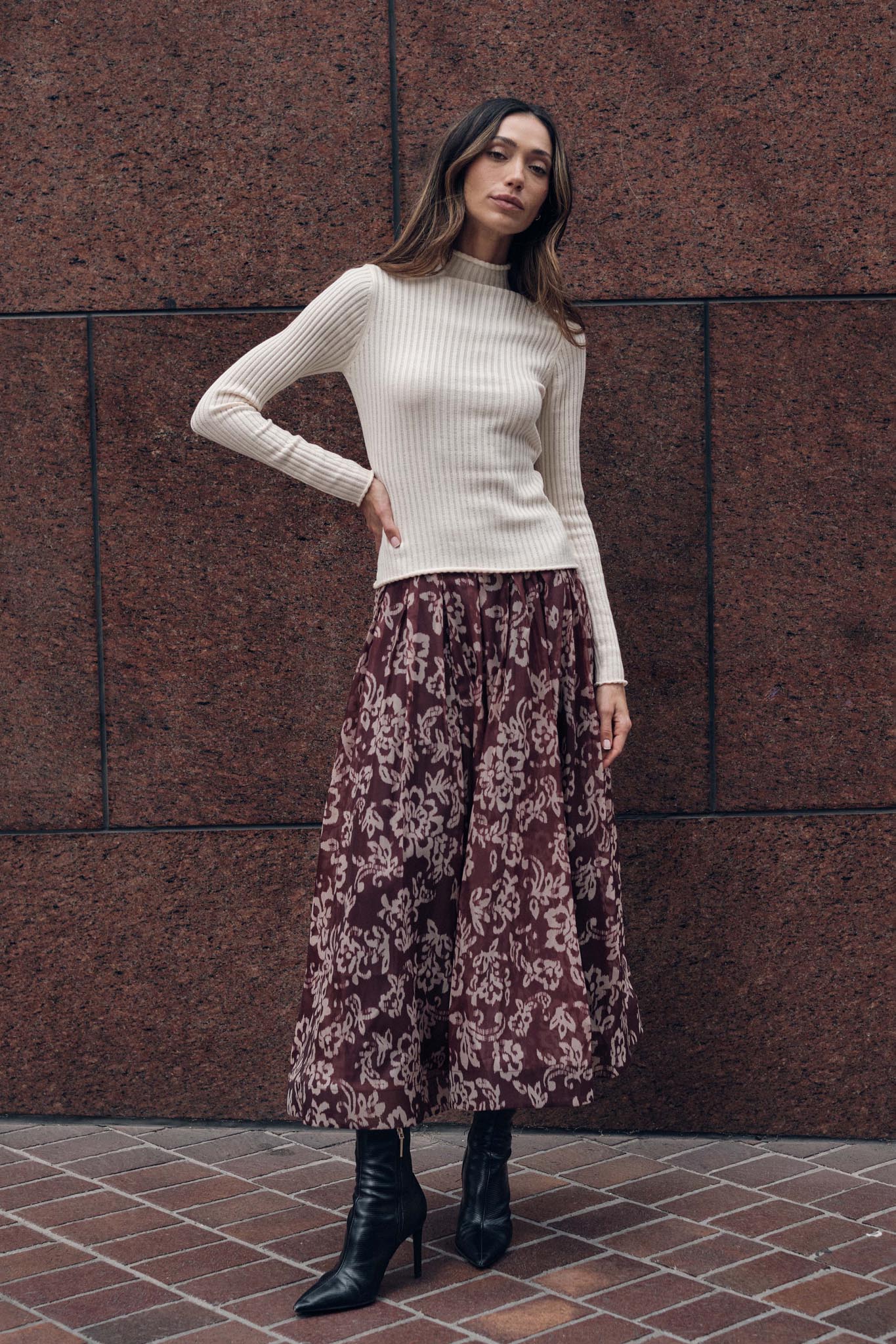 Blooming Grace Floral Organza Circle Midi Skirt - ShopPromesa