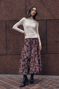 Blooming Grace Floral Organza Circle Midi Skirt - ShopPromesa