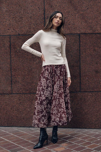 Blooming Grace Floral Organza Circle Midi Skirt - ShopPromesa