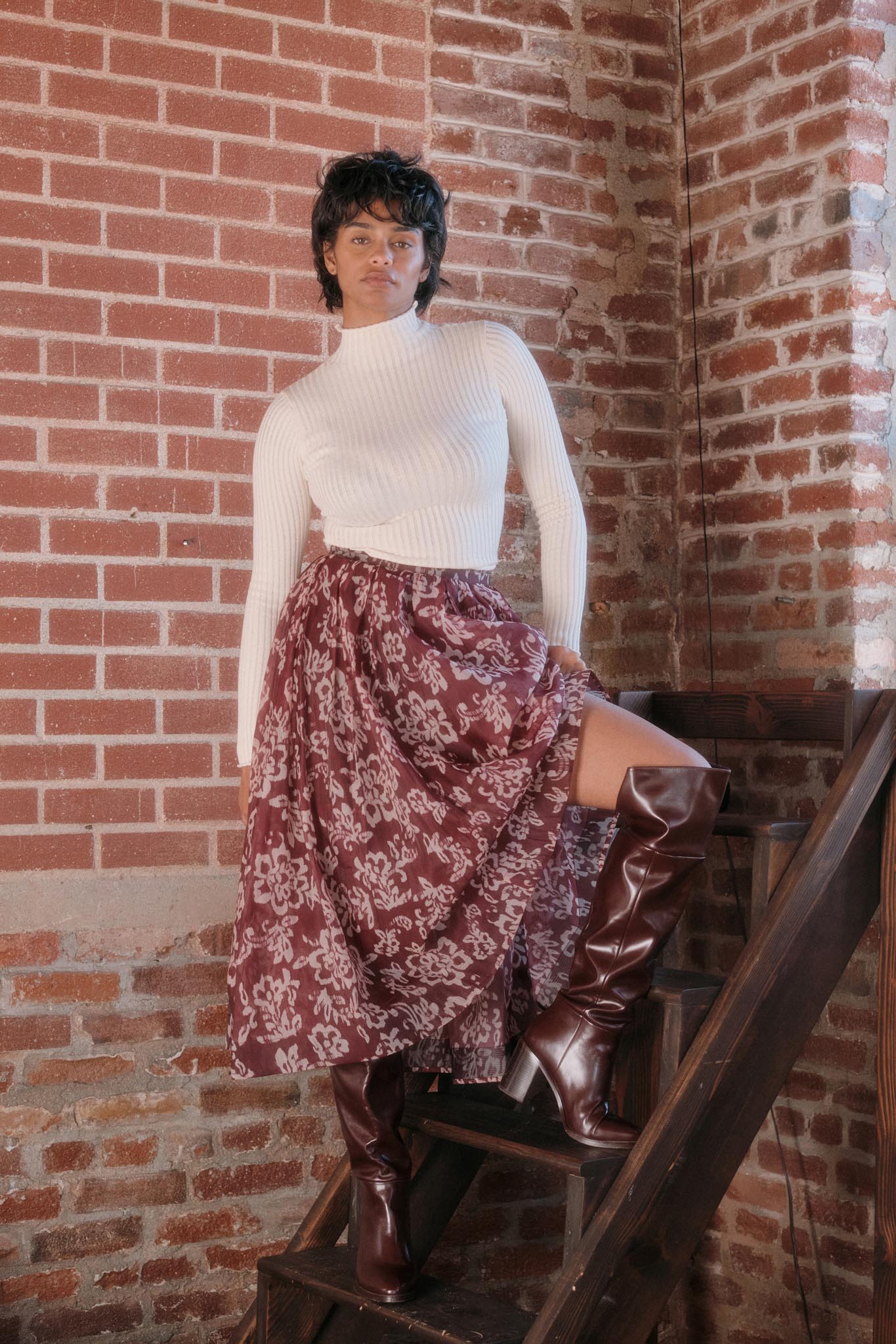 Blooming Grace Floral Organza Circle Midi Skirt - ShopPromesa