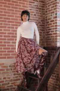 Blooming Grace Floral Organza Circle Midi Skirt - ShopPromesa