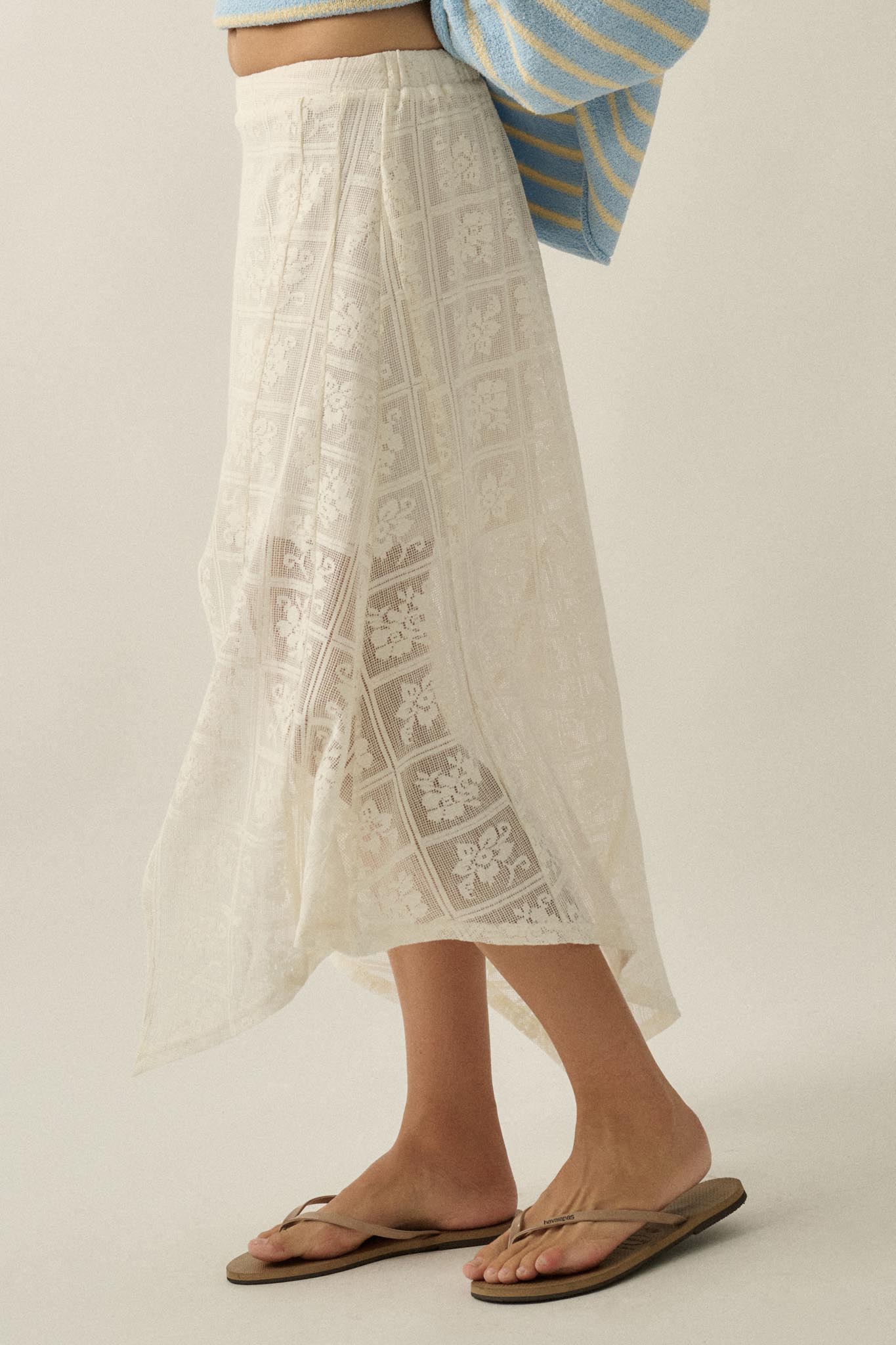 Free Your Soul Floral Lace Handkerchief Midi Skirt - ShopPromesa