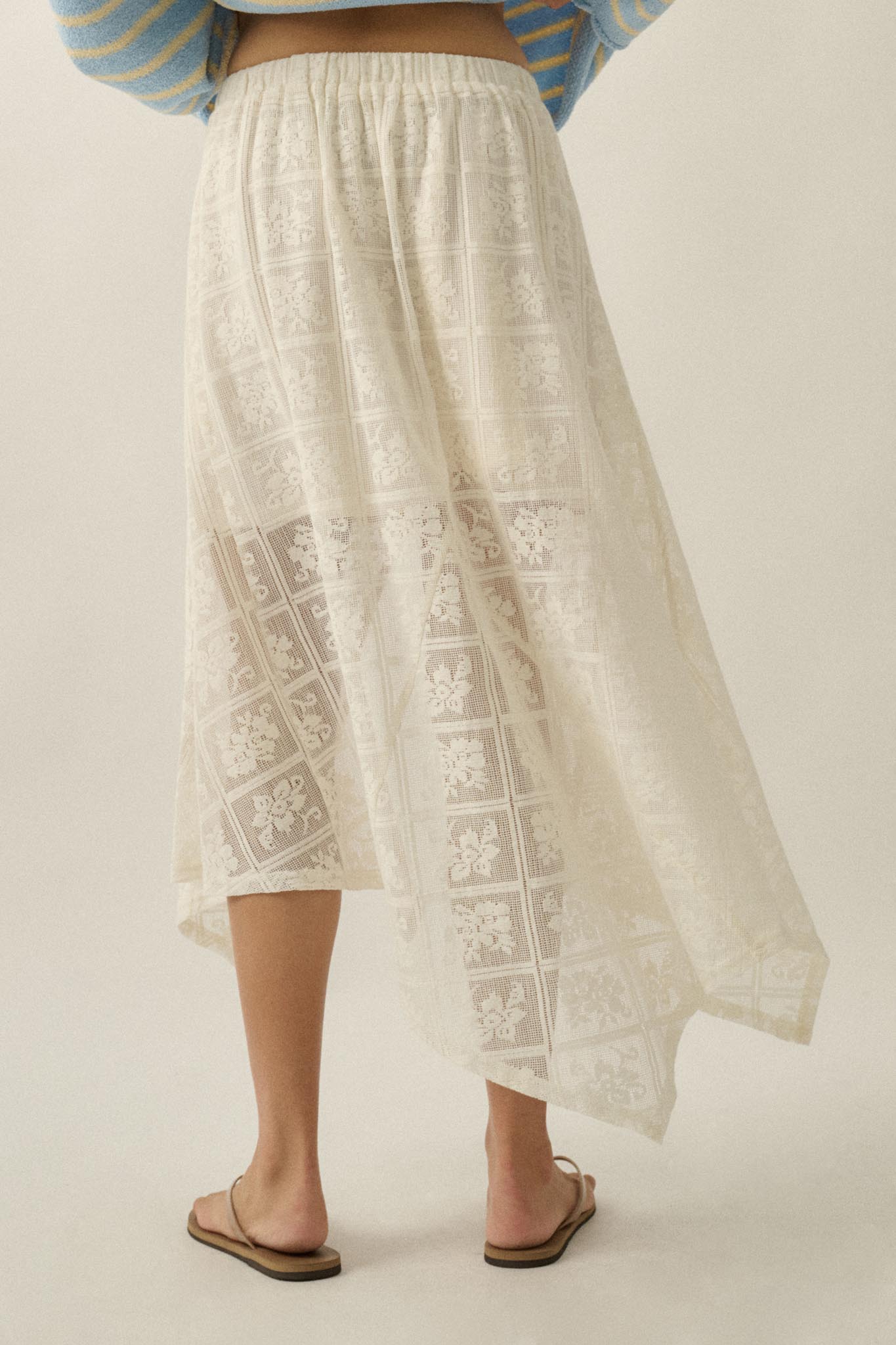 Free Your Soul Floral Lace Handkerchief Midi Skirt - ShopPromesa