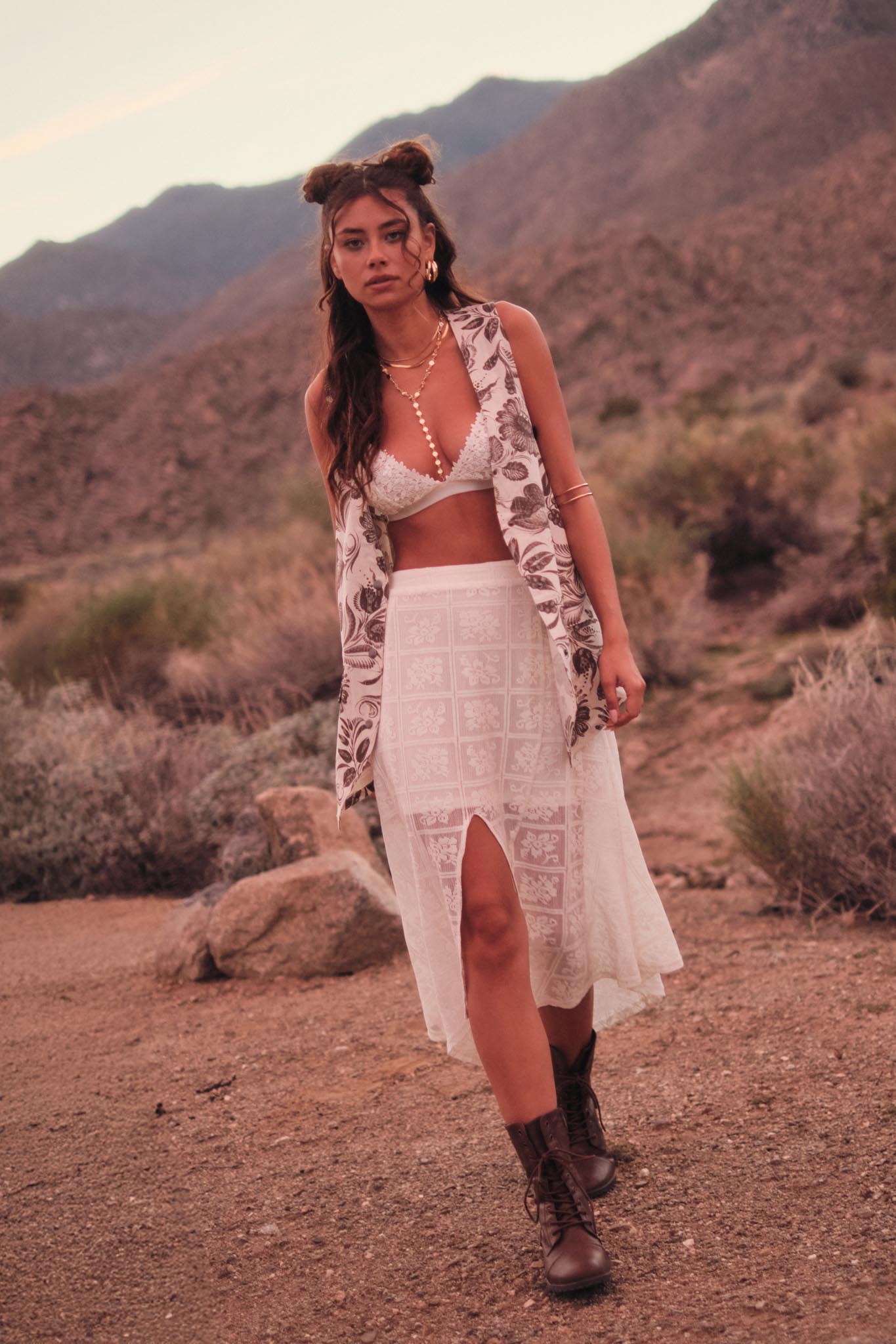 Free Your Soul Floral Lace Handkerchief Midi Skirt - ShopPromesa