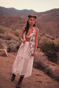 Free Your Soul Floral Lace Handkerchief Midi Skirt - ShopPromesa