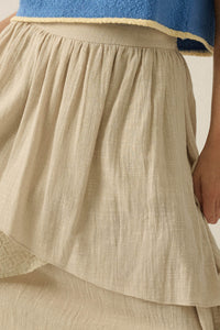 Flow Free Tiered Cotton Gauze and Lace Maxi Skirt - ShopPromesa