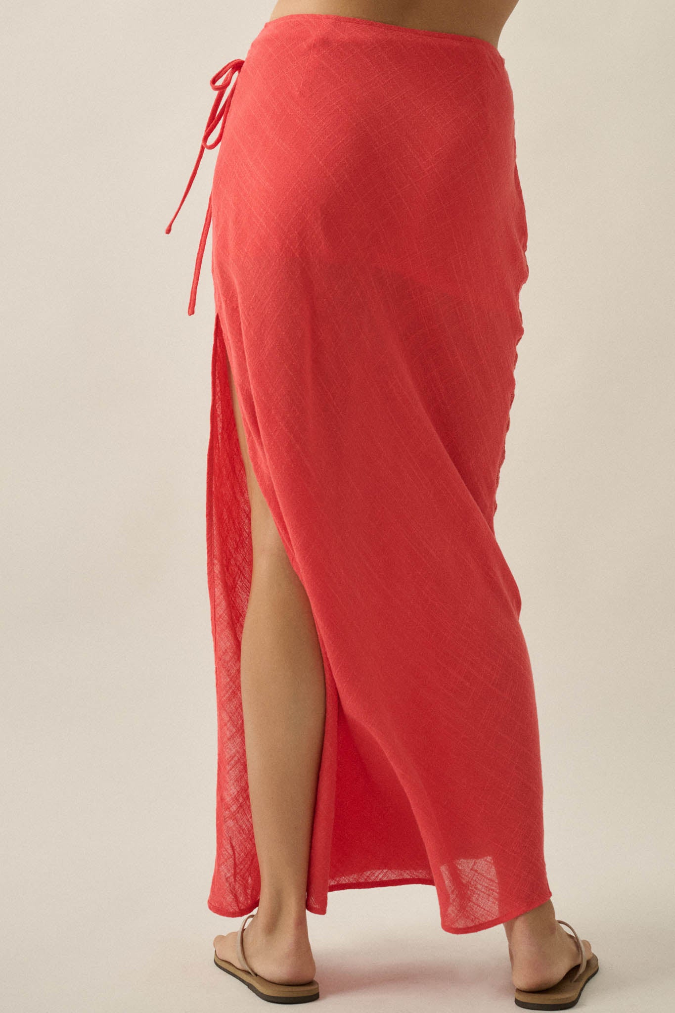 Living Easy Cotton Gauze and Lace Wrap Maxi Skirt - ShopPromesa