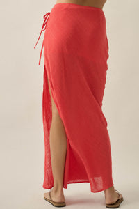 Living Easy Cotton Gauze and Lace Wrap Maxi Skirt - ShopPromesa