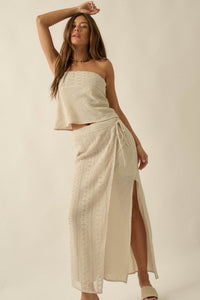 Living Easy Cotton Gauze and Lace Wrap Maxi Skirt - ShopPromesa