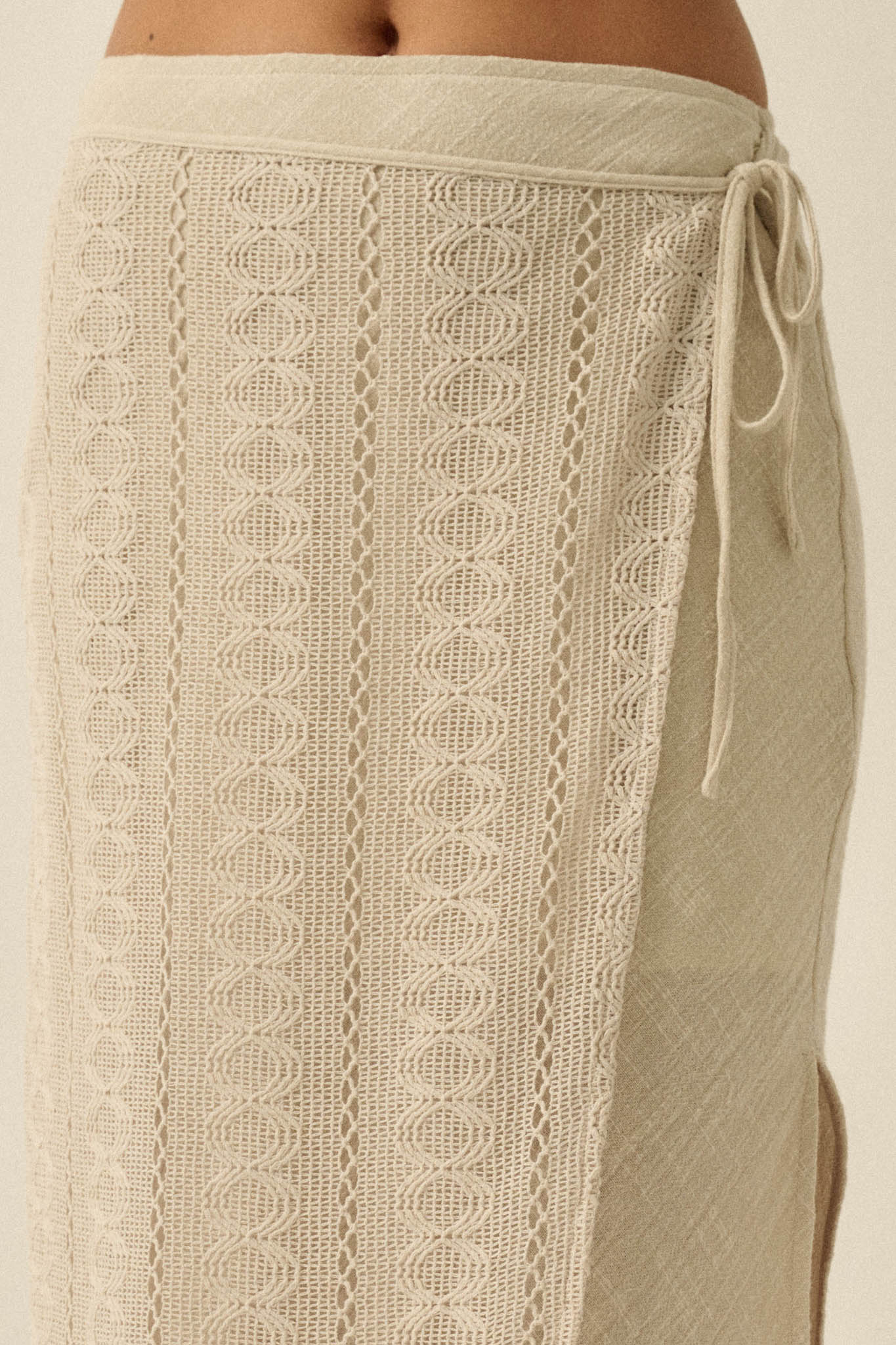 Living Easy Cotton Gauze and Lace Wrap Maxi Skirt - ShopPromesa