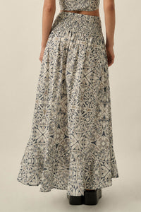 Beautifully Lost Abstract-Print Button-Up Maxi Skirt - ShopPromesa