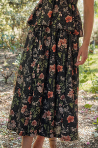 Beautiful Bouquet Floral-Print Pleated Midi Skirt - ShopPromesa