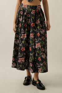 Beautiful Bouquet Floral-Print Pleated Midi Skirt - ShopPromesa