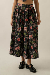 Beautiful Bouquet Floral-Print Pleated Midi Skirt - ShopPromesa