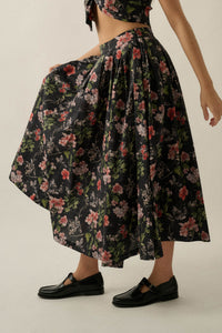 Beautiful Bouquet Floral-Print Pleated Midi Skirt - ShopPromesa