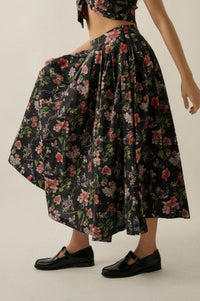 Beautiful Bouquet Floral-Print Pleated Midi Skirt - ShopPromesa