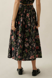 Beautiful Bouquet Floral-Print Pleated Midi Skirt - ShopPromesa