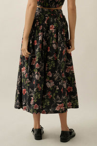 Beautiful Bouquet Floral-Print Pleated Midi Skirt - ShopPromesa
