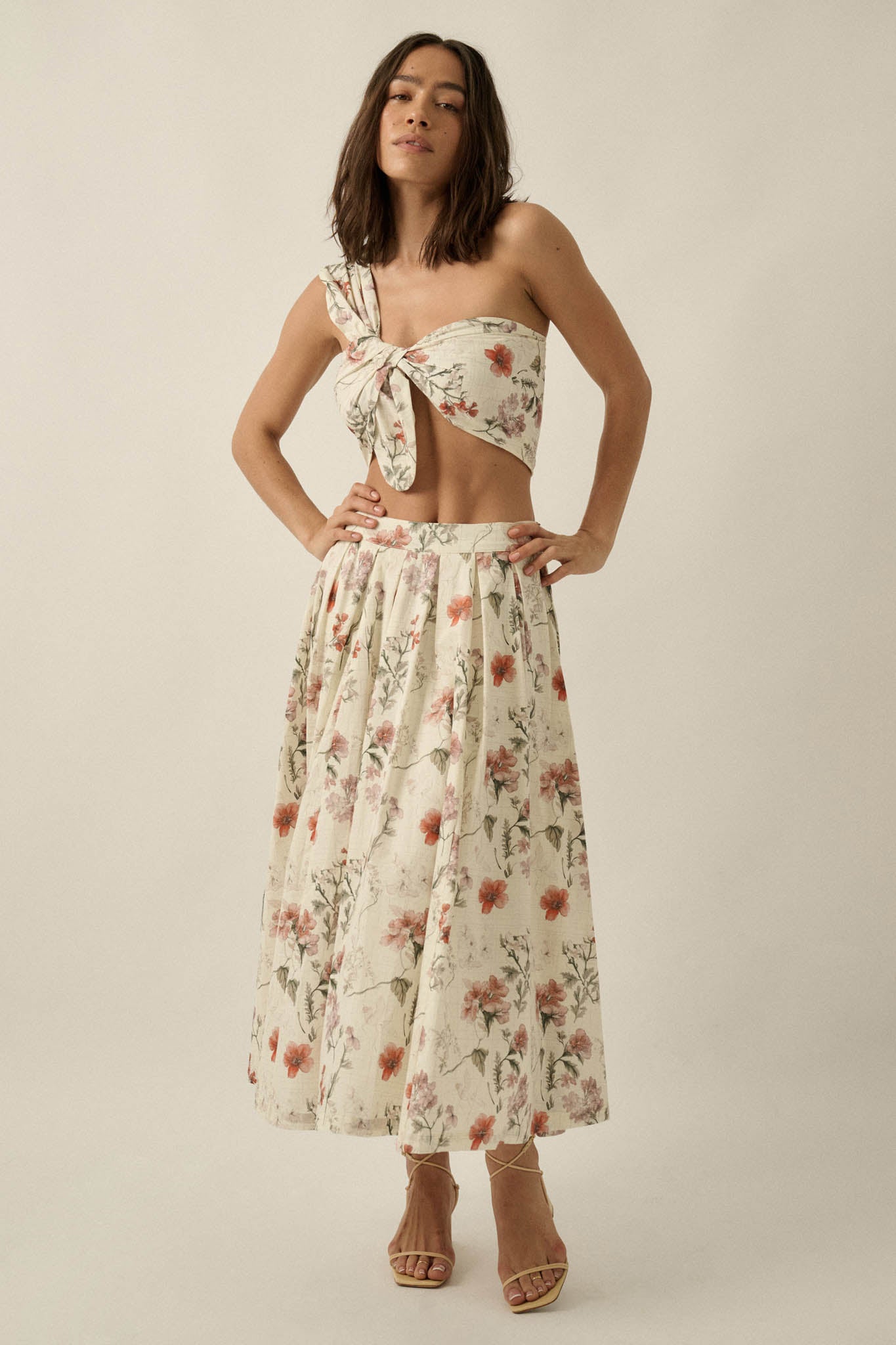 Beautiful Bouquet Floral-Print Pleated Midi Skirt - ShopPromesa