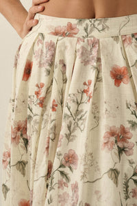 Beautiful Bouquet Floral-Print Pleated Midi Skirt - ShopPromesa