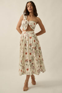 Beautiful Bouquet Floral-Print Pleated Midi Skirt - ShopPromesa