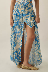 Born Nomad Abstract Floral-Print Button-Up Maxi Skirt - ShopPromesa