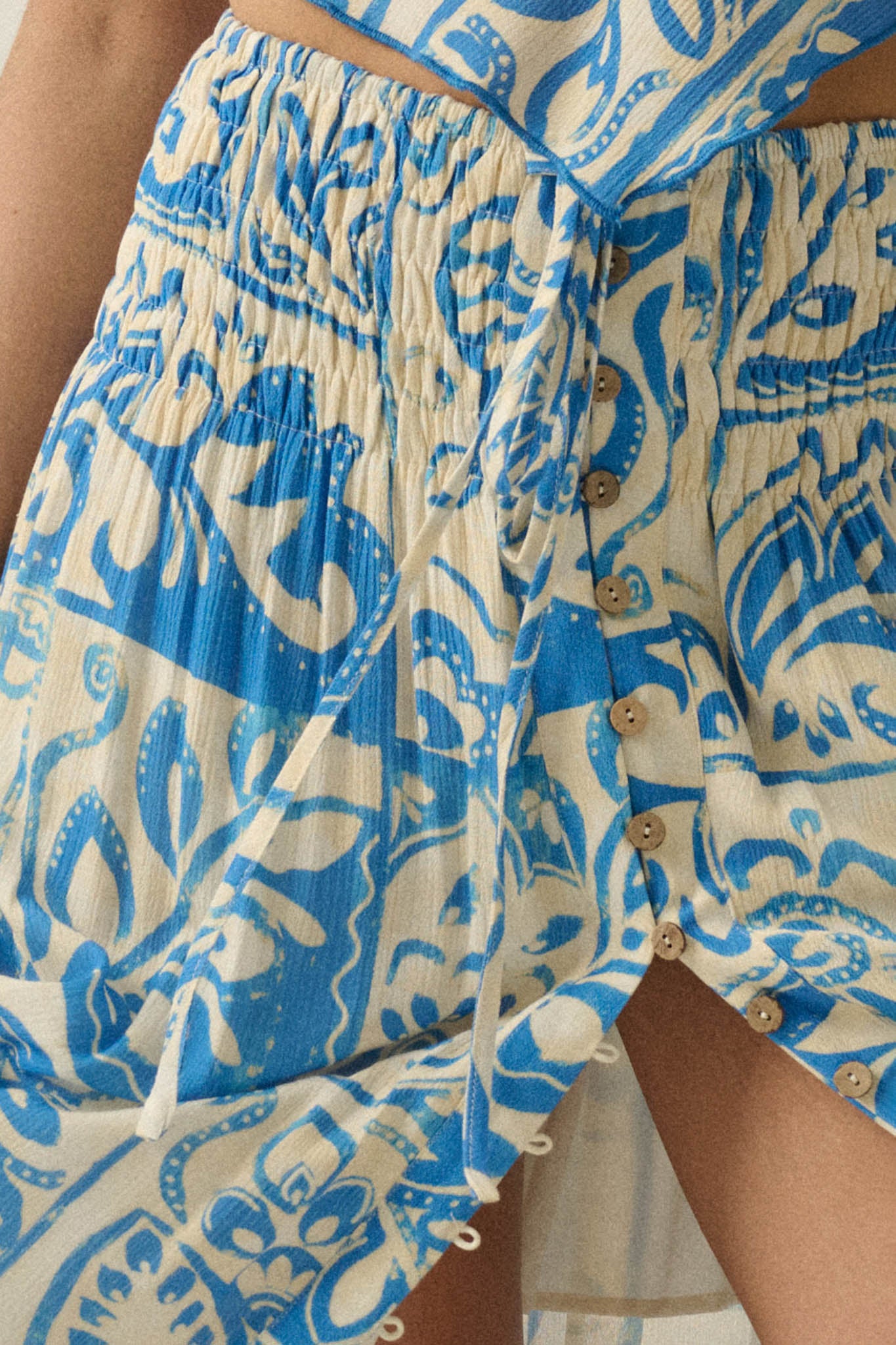 Born Nomad Abstract Floral-Print Button-Up Maxi Skirt - ShopPromesa
