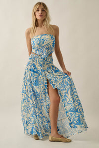 Born Nomad Abstract Floral-Print Button-Up Maxi Skirt - ShopPromesa